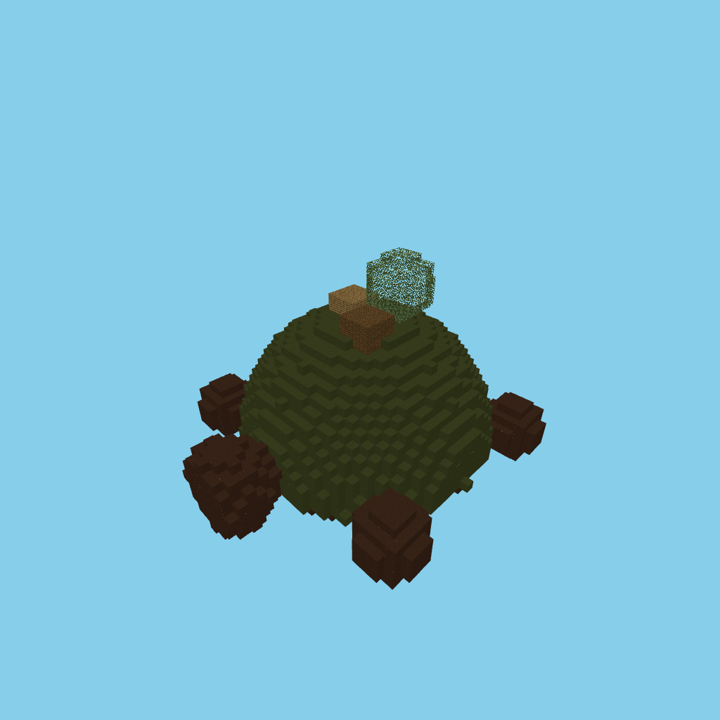 sea turtle bare, isometric render