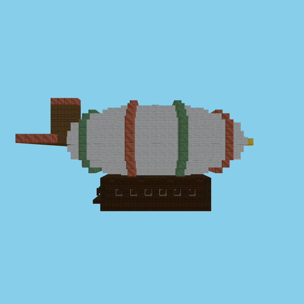 Steampunk Airship (guided) side view
