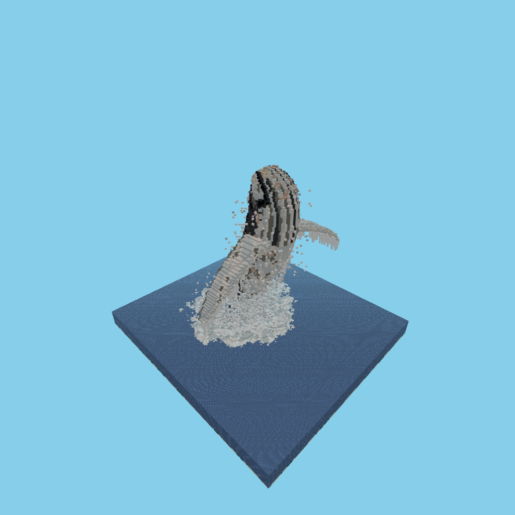 Breaching Humpback Whale, isometric render