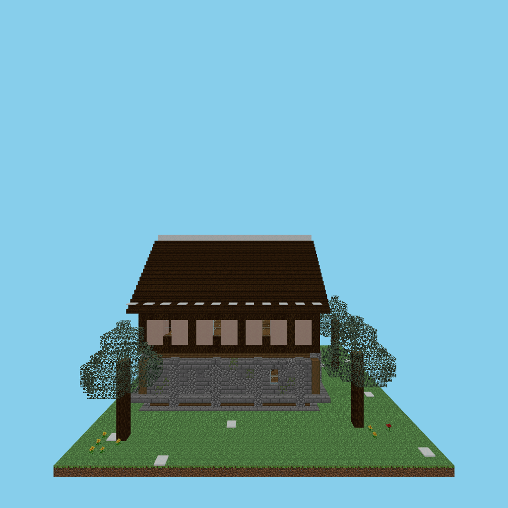 [autoeval guided] alpine chalet front view