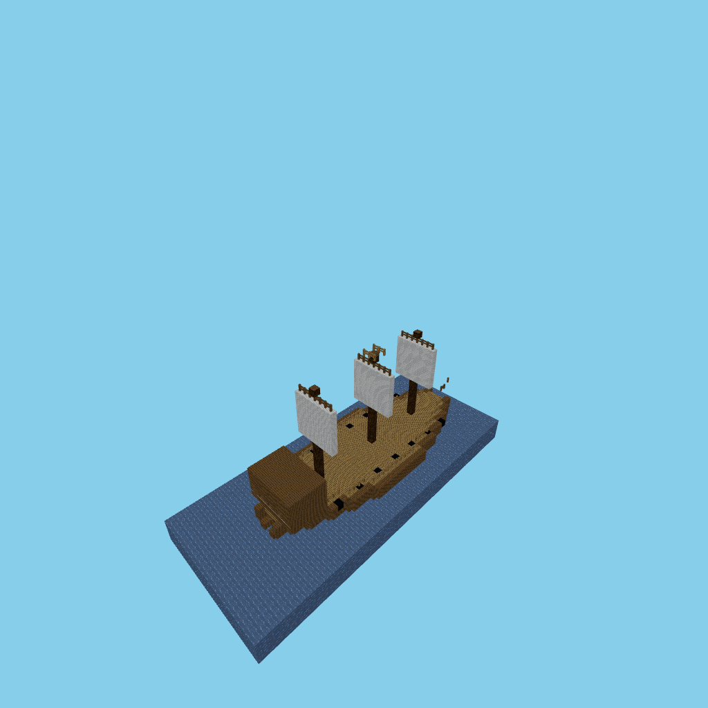 galleon_bare, isometric render