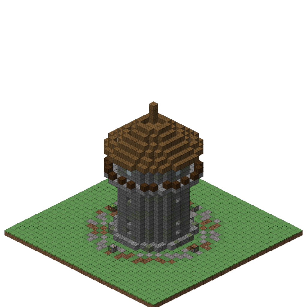 Medieval Watchtower (Phase 1), isometric render