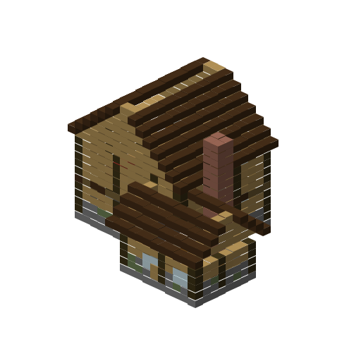 Medieval Tavern - Test A (plan_build), isometric render