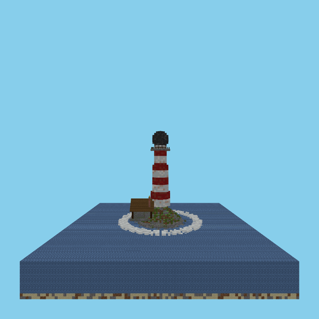 Lighthouse on a Rocky Islet front view