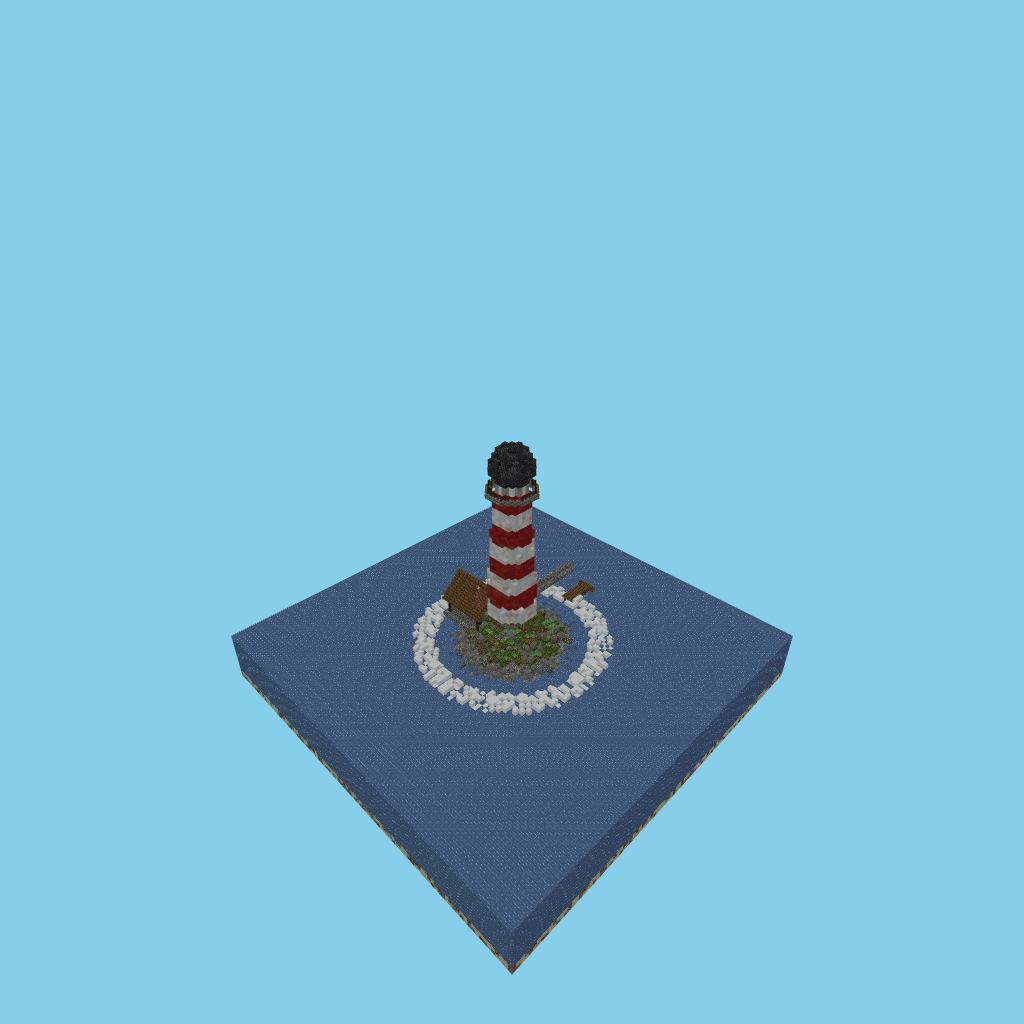 Lighthouse on a Rocky Islet, isometric render
