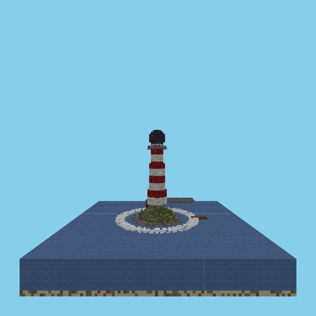Lighthouse on a Rocky Islet side view