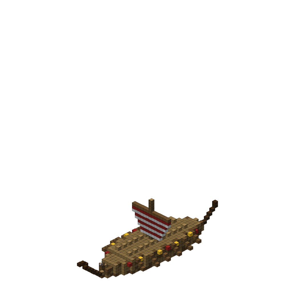 Viking Longship, isometric render