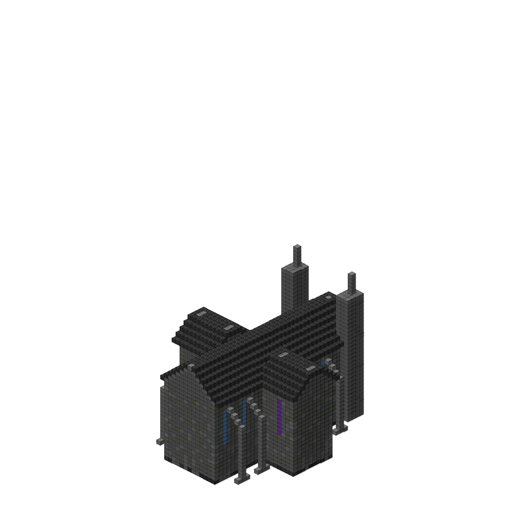 Gothic Cathedral with Flying Buttresses (Group A), isometric render