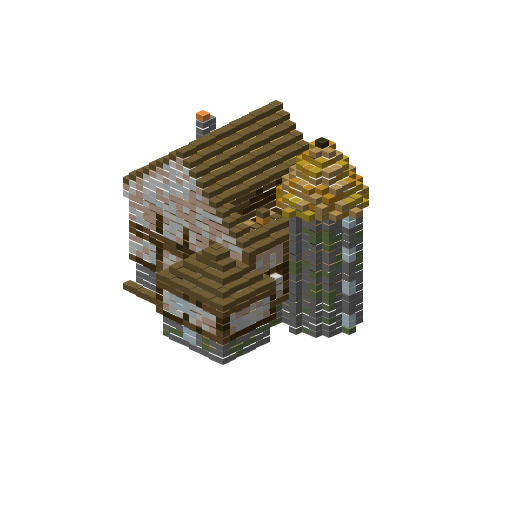 Casa de Campo con Torre, isometric render