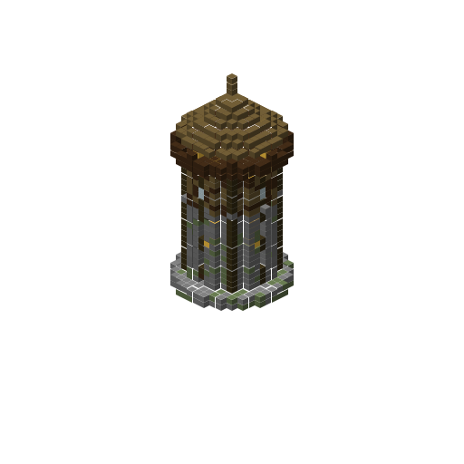 Medieval Watchtower, isometric render