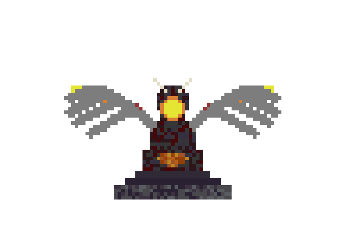 Dragon de fuego con alas abiertas (Phase 1) front view