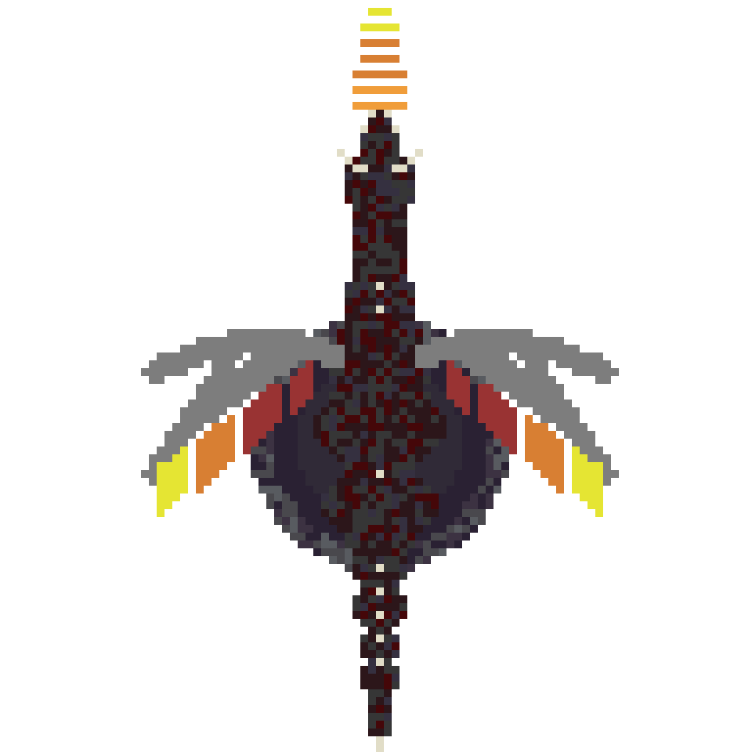 Dragon de fuego con alas abiertas (Phase 1) top view