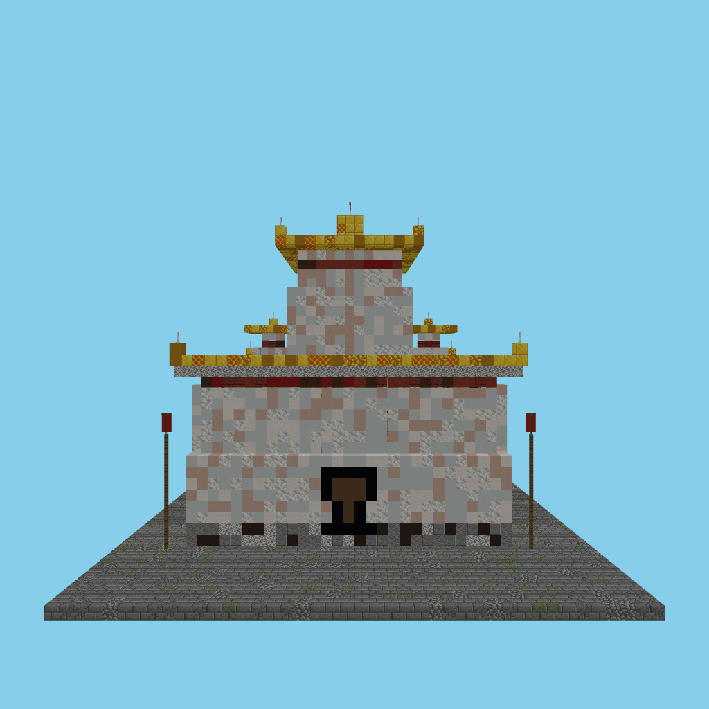 Himalayan dzong (indexed) front view