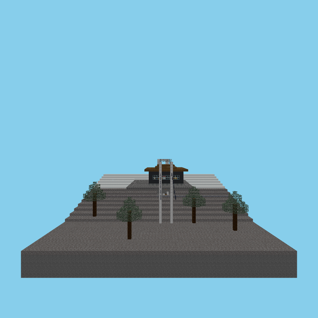 Alpine cable-car summit station (bare) side view