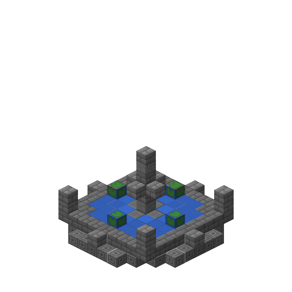 Ornate Fountain, isometric render