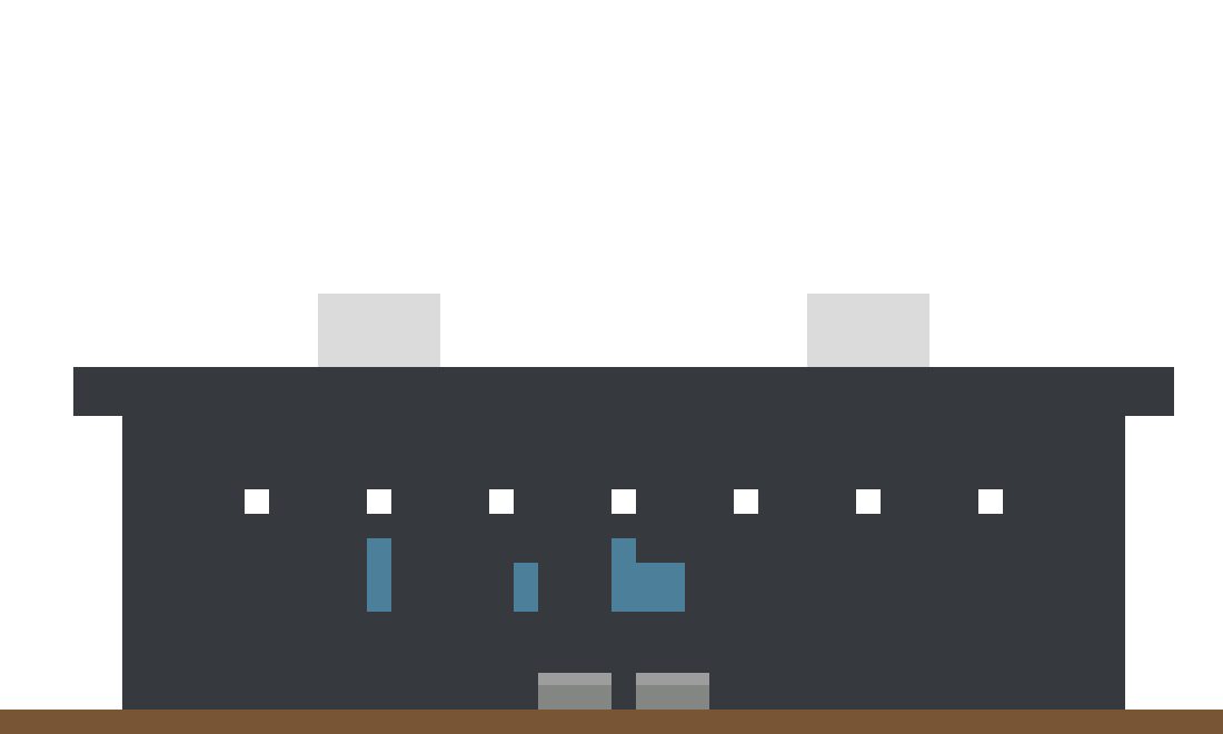 Brutalist Concrete Bunker front view
