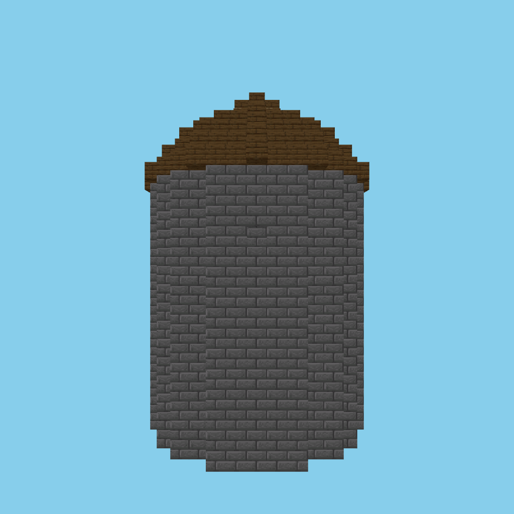 B-bare round watchtower front view