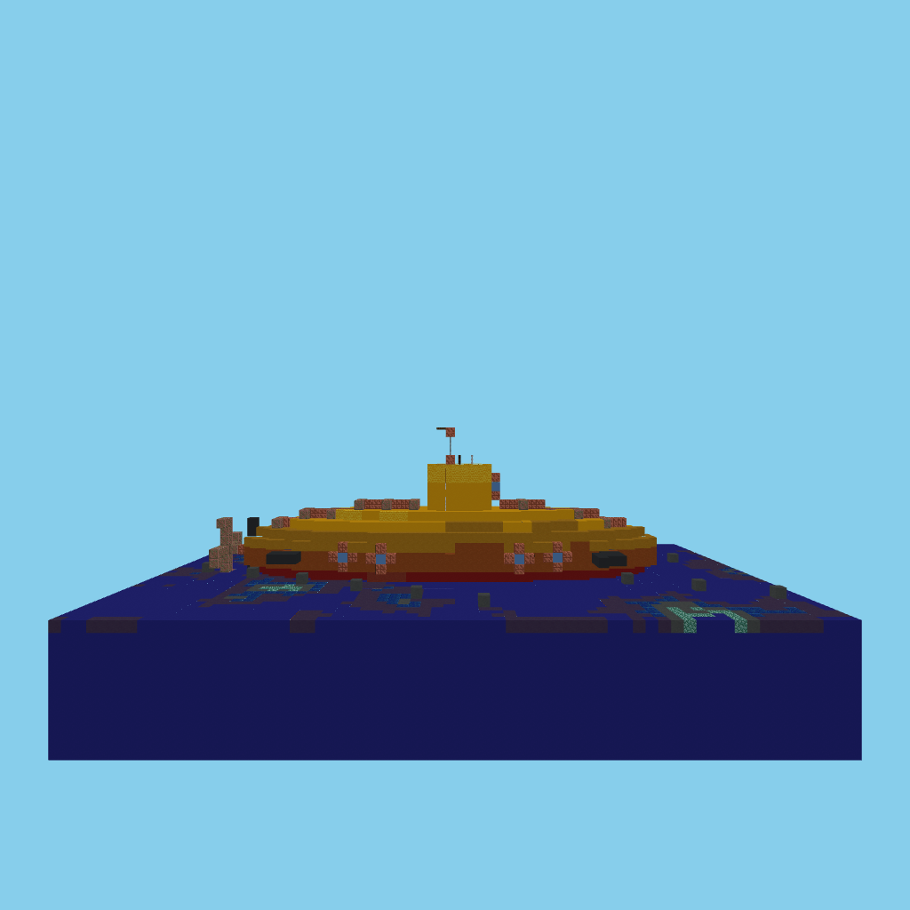 Vintage research submarine (guided) side view