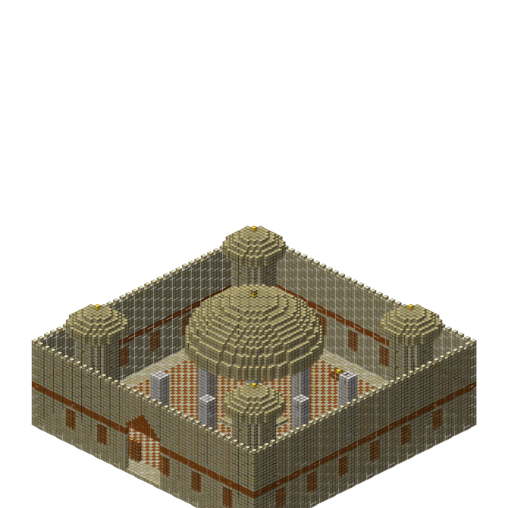 Desert Sand Palace, isometric render