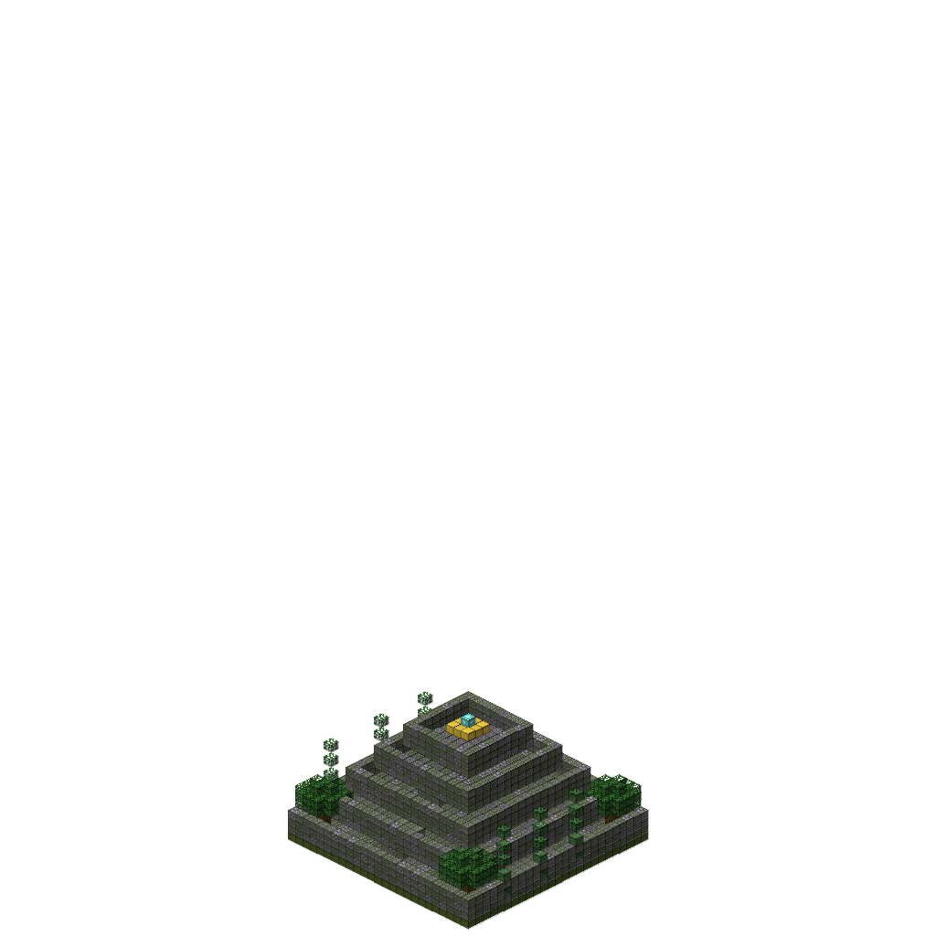 Jungle Aztec Ruins, isometric render