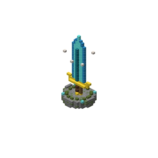 Diamond Sword Excalibur, isometric render