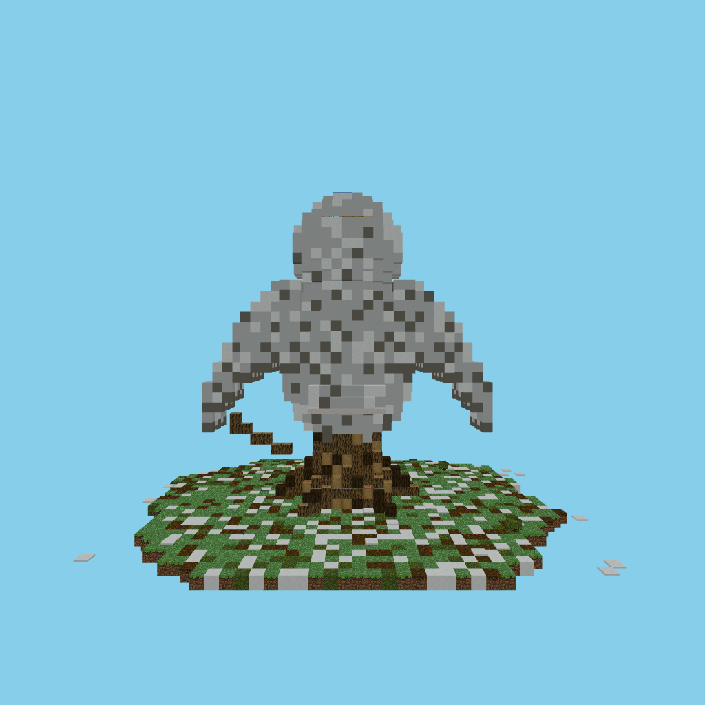 Snowy Owl on Dead Oak Stump front view