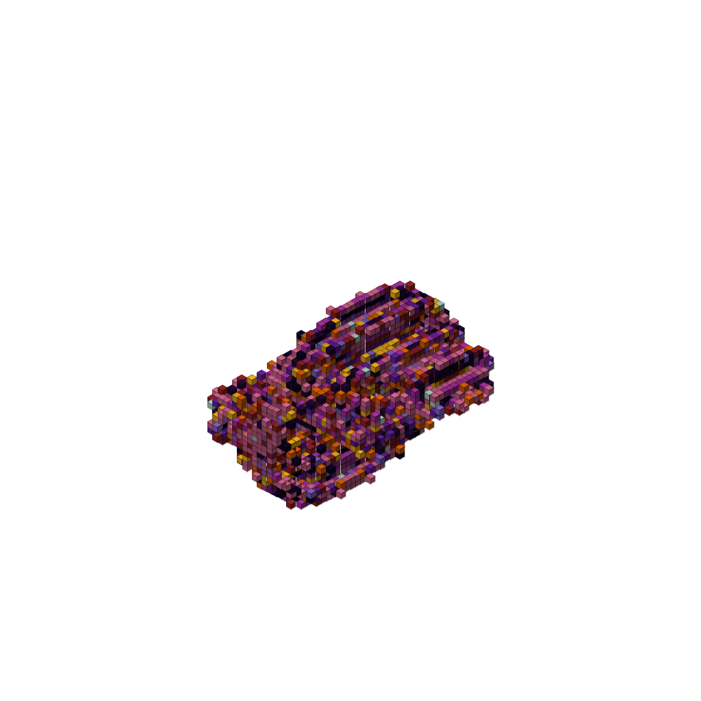 Quaternion Julia — Alien Organism, isometric render
