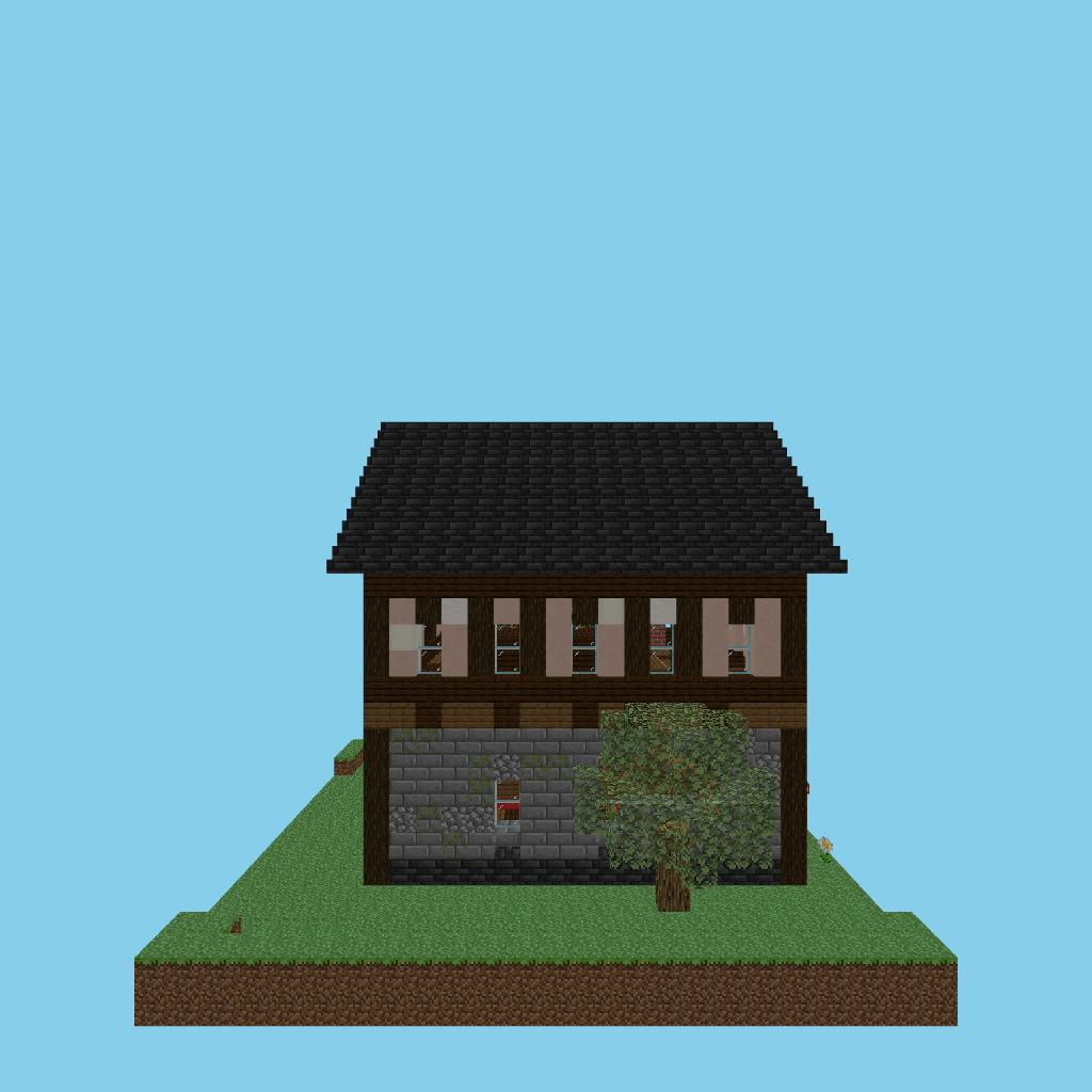 [autoeval guided] village guildhall side view