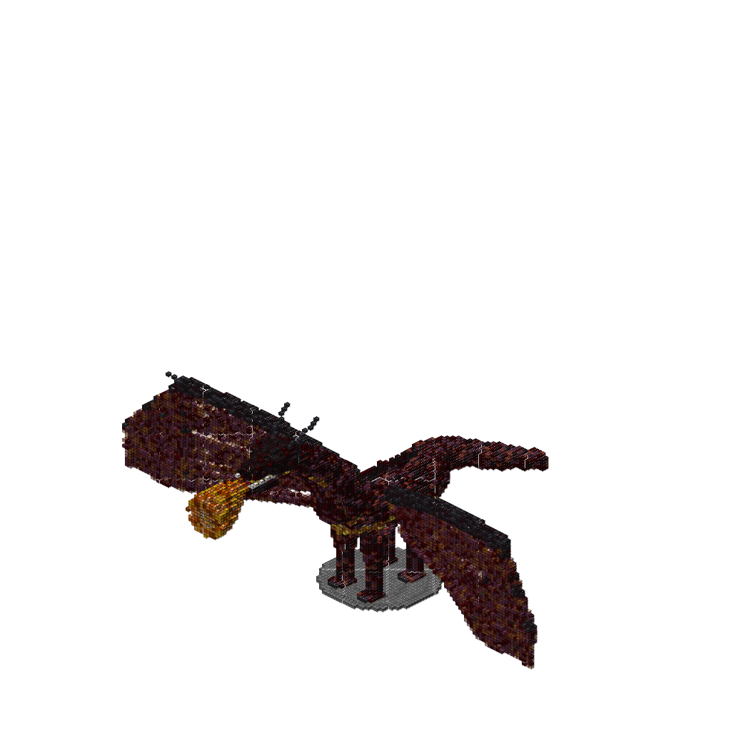 Fire-Breathing Dragon v4 (Spline Wings), isometric render
