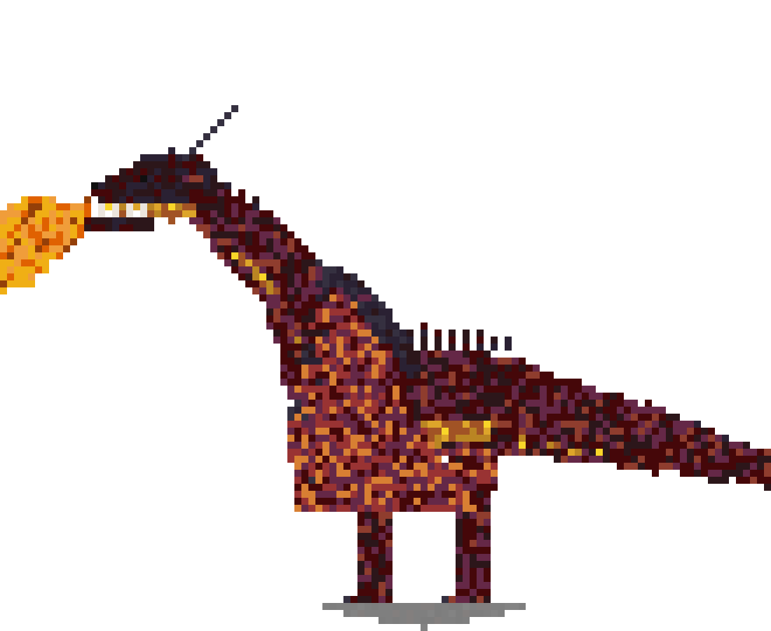 Fire-Breathing Dragon v4 (Spline Wings) side view