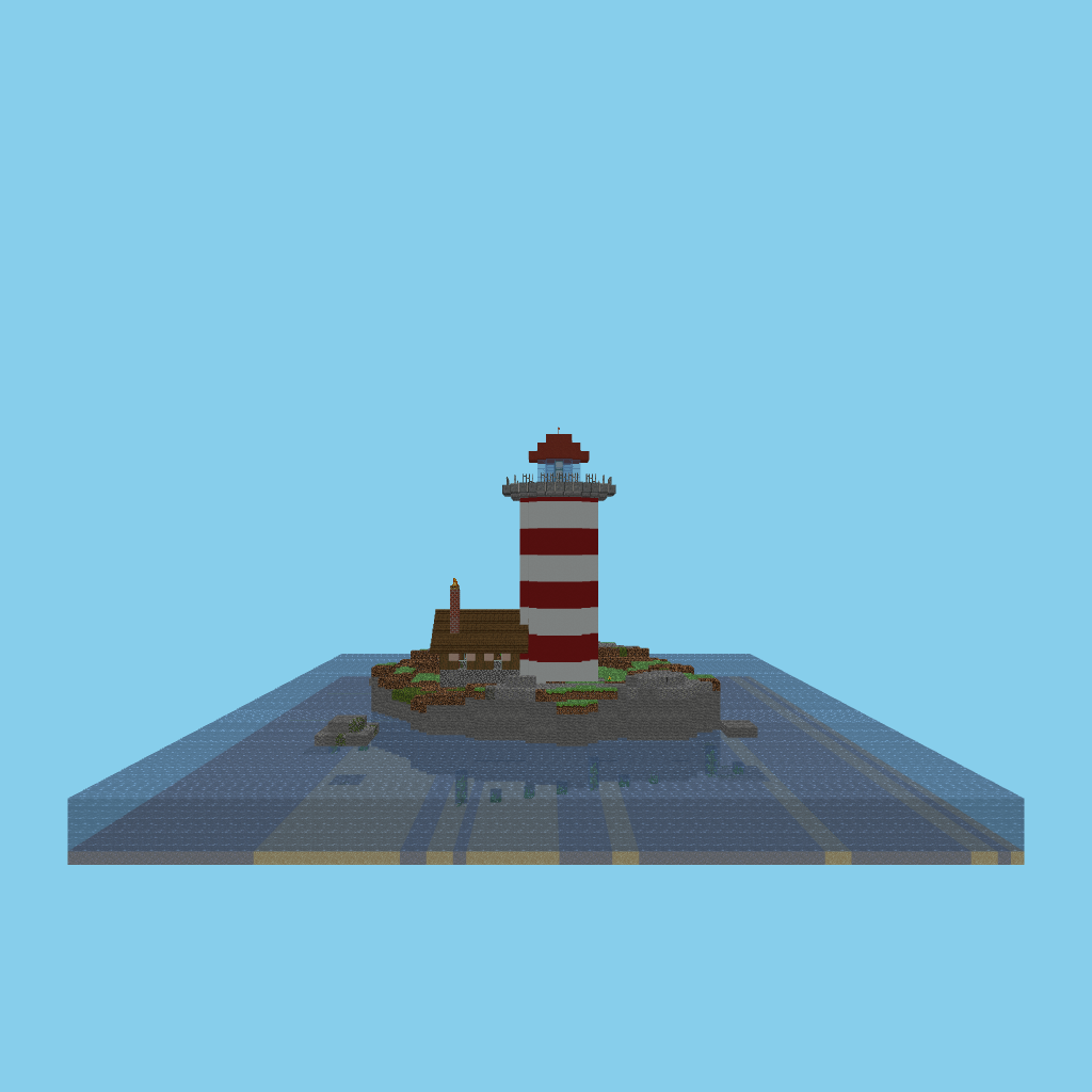 Faro de fantasía en el islote front view