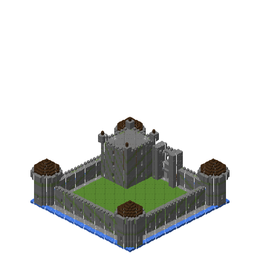 Medieval Castle, isometric render