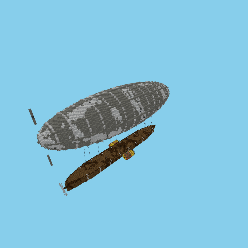Steampunk Airship, isometric render
