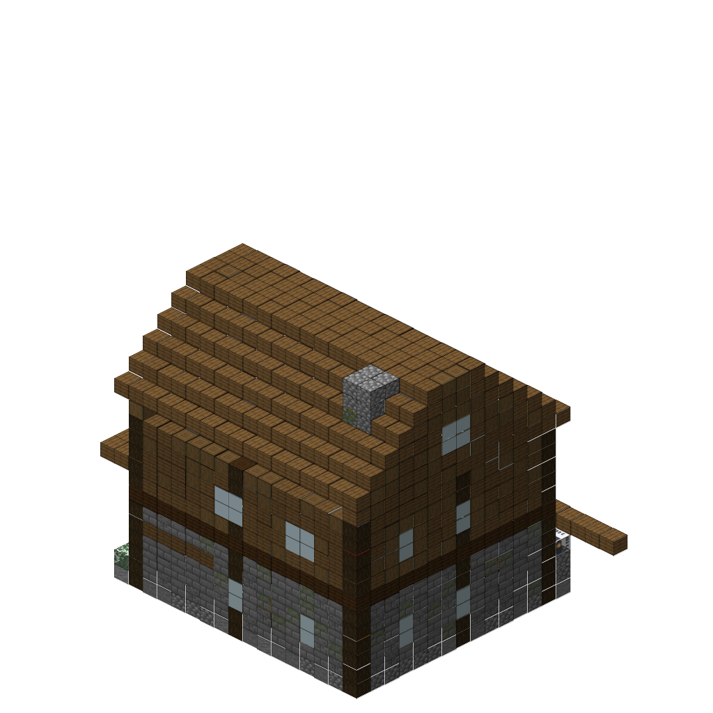 Alpine Mountain Chalet v2, isometric render