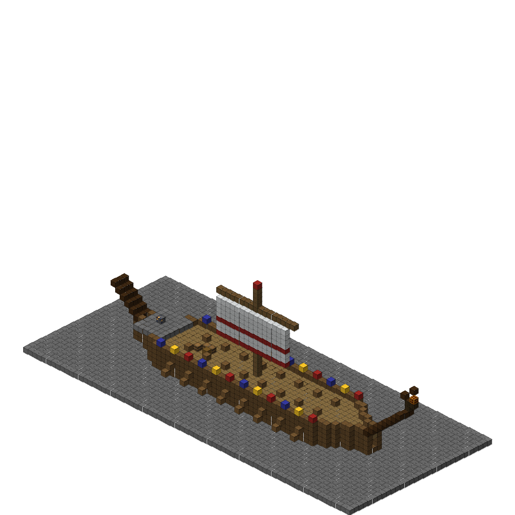 Viking Longship (Group B), isometric render