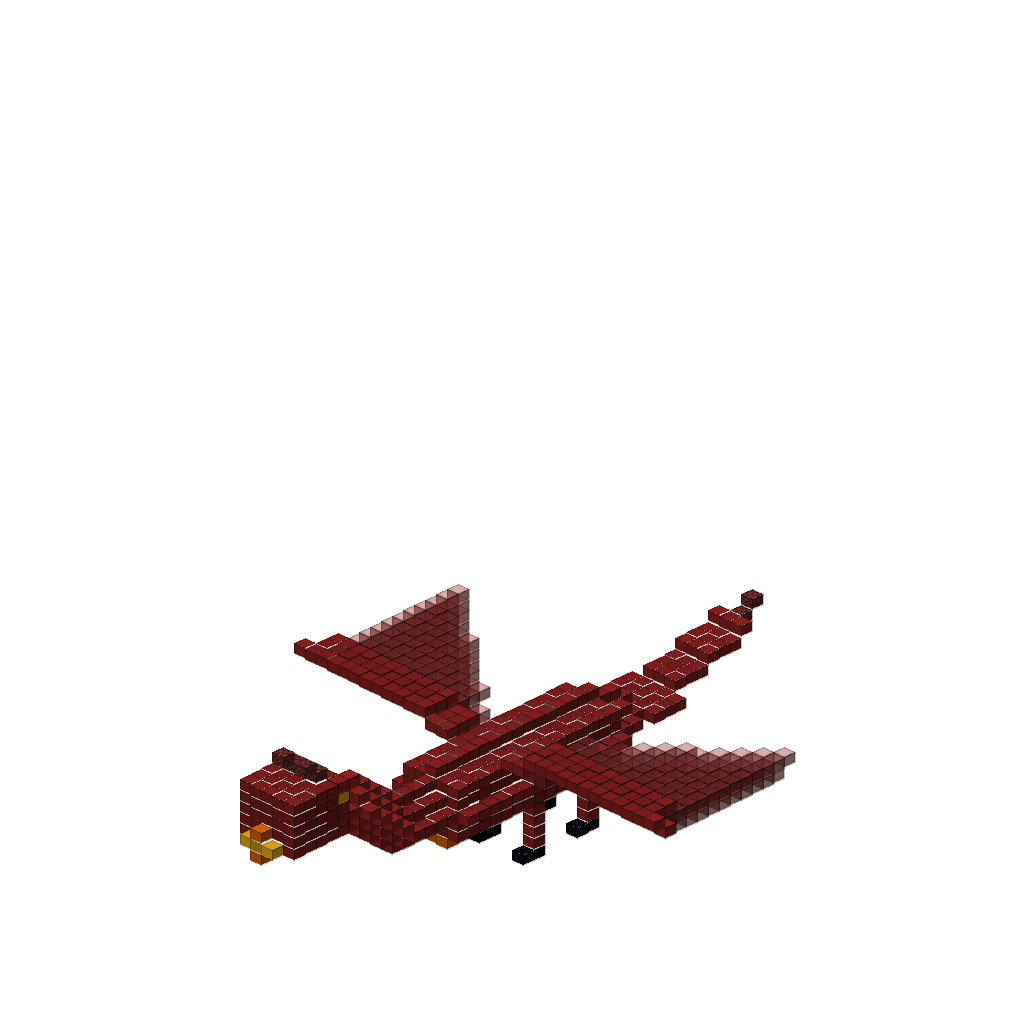 Fire-Breathing Dragon with Spread Wings (Group B), isometric render