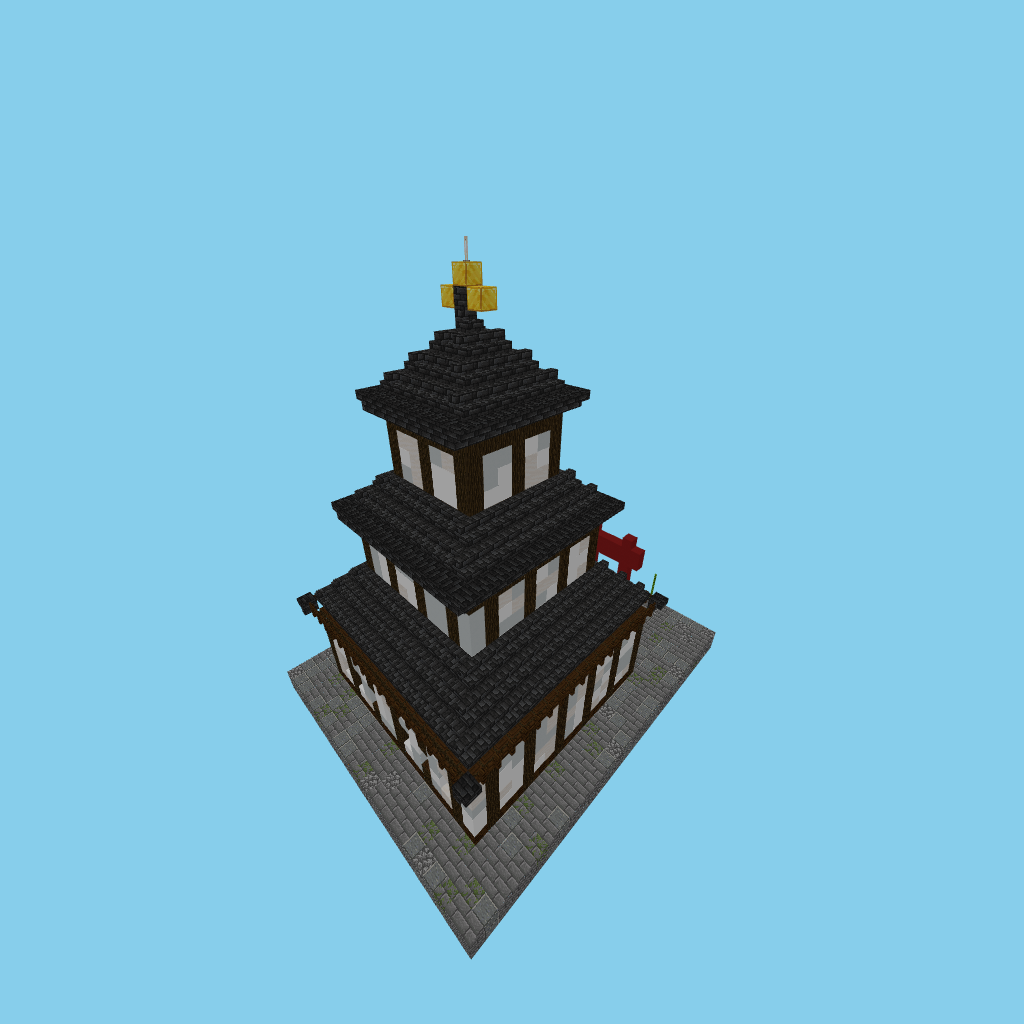 Japanese castle (vs-osu), isometric render