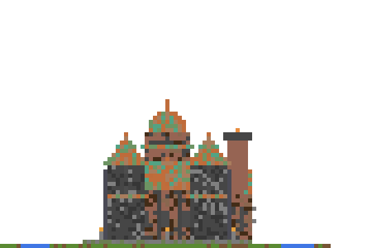 Steampunk River Fortress front view