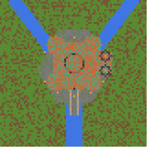 Steampunk River Fortress top view