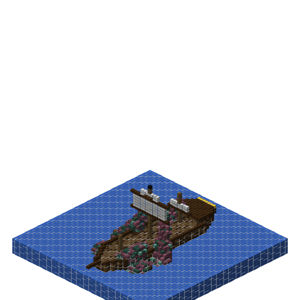 Kraken Attacking Galleon (MCP Pipeline), isometric render