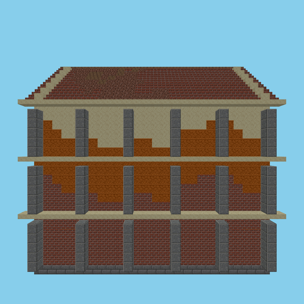 B-guided grain warehouse front view