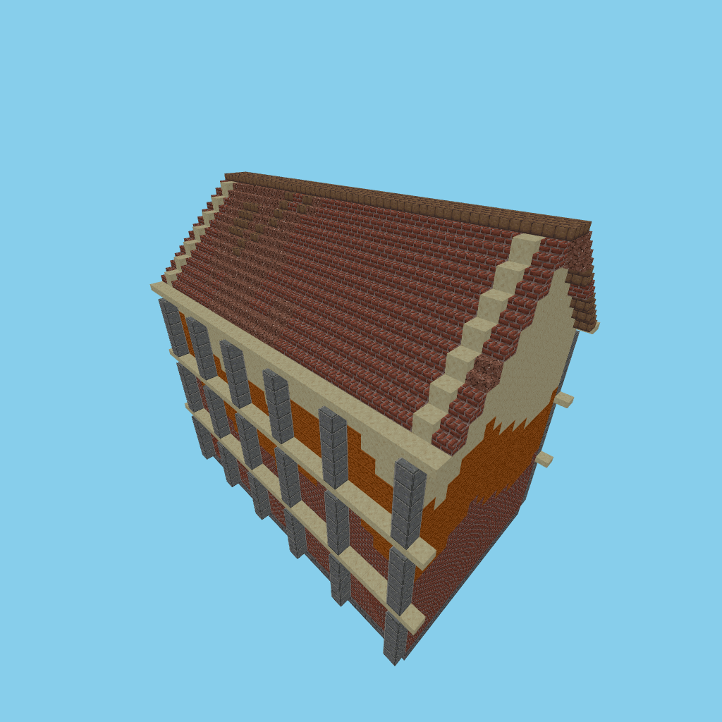 B-guided grain warehouse, isometric render