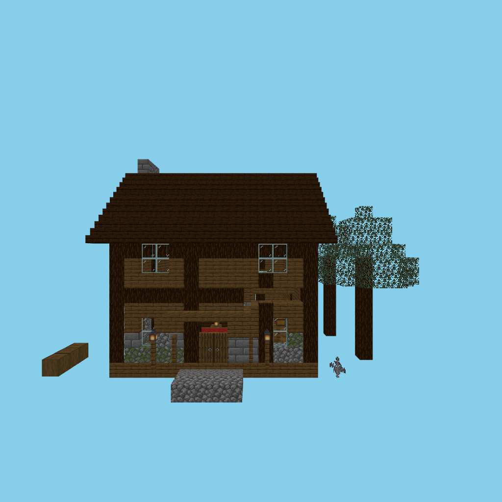 hunting lodge (guided) front view