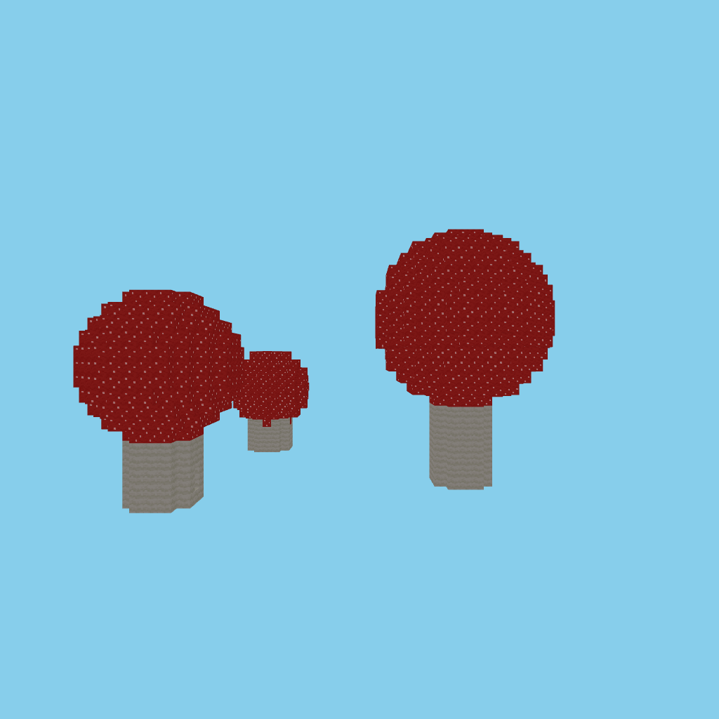 A-bare mushroom fairy village side view