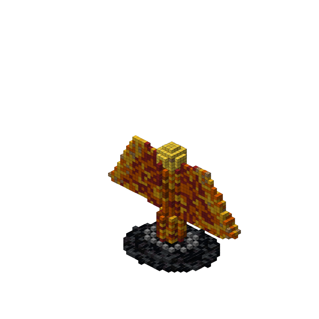 Giant Phoenix Rising from Ashes (Phase 1), isometric render