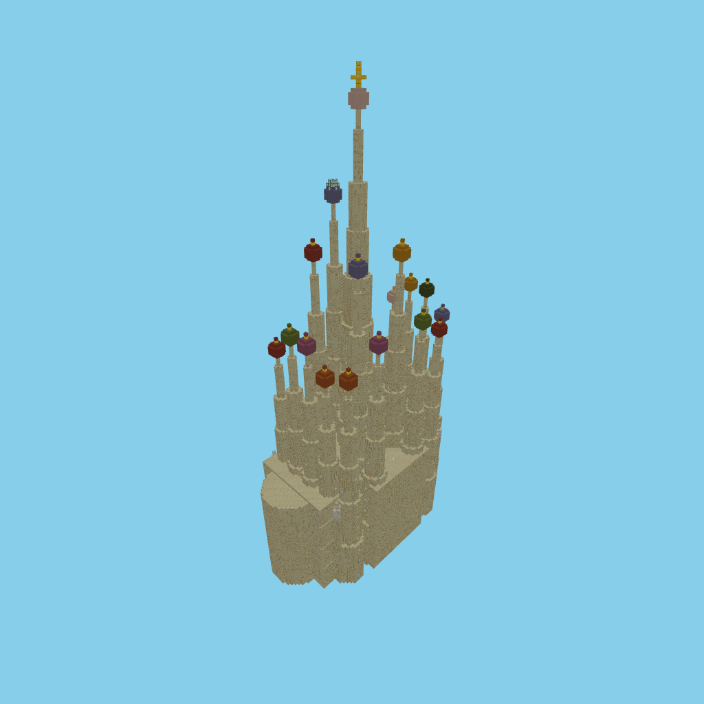 Sagrada Familia, isometric render