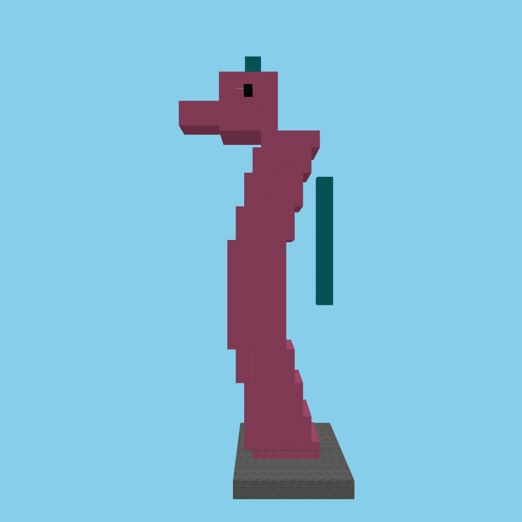 Seahorse statue (bare) front view