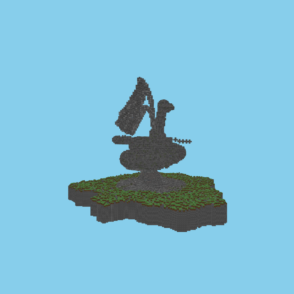 Coiled Stone Dragon side view