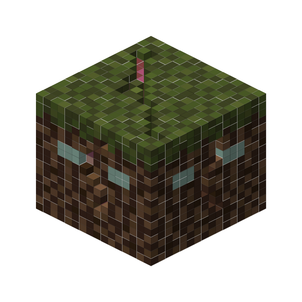 HeroBrain Block Logo v2 (Phase 1), isometric render