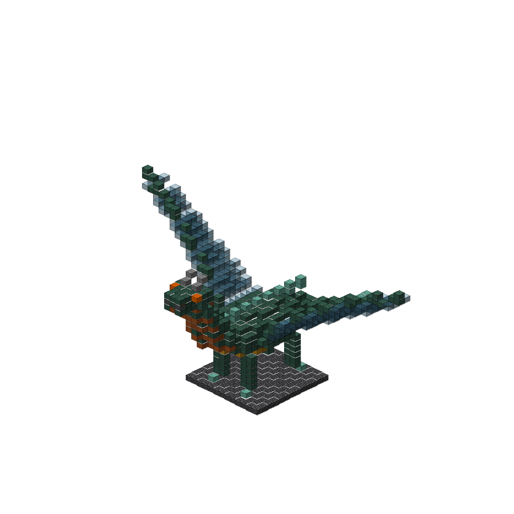 Fire-Breathing Dragon with Spread Wings (Phase 1), isometric render